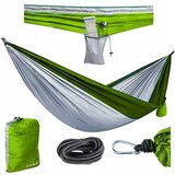  Vrtna viseća mreža za dvoje 260x131cm do 150kg najlon zeleno siva | shoptok.hr
