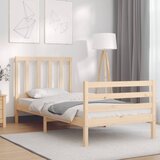 vidaXL Okvir kreveta s uzglavljem 90 x 200 cm od masivnog drva Cijene