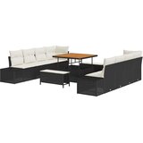  Sjedeća garnitura za vrt Crna 264 x 62 x 85 cm Poli ratan | shoptok.hr