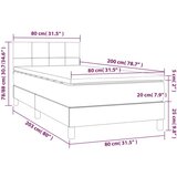  Box spring postelja z vzmetnico LED krem 80x200 cm blago, (20894288) | Shoptok.si