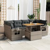 vidaXL 7-dijelni set vrtnih sofa sivi od poliratana | shoptok.hr
