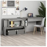  Kutni radni stol boja betona 200x50x76 cm od konstruiranog drva | shoptok.hr