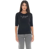 Leone 1947 Majice z dolgimi rokavi Woman T-Shirt Short Sleeves Braid Črna | Shoptok.si