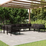  Vrtna sedežna garnitura 9-delna z blazinami aluminij antracit - - antracit siva - 53.55 - N/A - | Shoptok.si