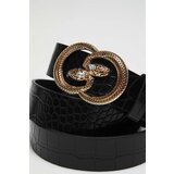 Marisse Black Belt With A Decorative Snake-Shaped Buckle | shoptok.hr