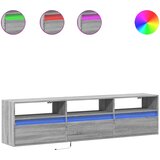 Maison Chic Stenska TV omarica - TV stojalo - Televizijska omarica z LED lučkami siva sonoma 180x31x45 cm, (21700183) Cene