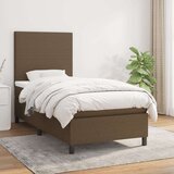  Box spring postelja z vzmetnico temno rjav 90x190 cm blago, (20898716) Cene