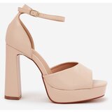 Boto Womens Sandals On A Heel And Platform Eco Leather Beige Lomman | shoptok.hr