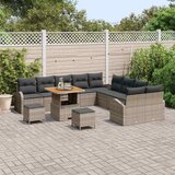 vidaXL Vrtna sedežna garnitura z blazino 13 pcs Siva poli ratan, (5000154282) | Shoptok.si