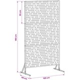  Zaslon za privatnost 100 x 50 x 180 cm Pocinčani čelik Srebrna | shoptok.hr