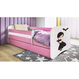  Drveni dječji krevet DJEVOJČICA s ladicom - rozi - 180x80 cm - Madrac PE pjena 8 cm-spužvasti madrac | shoptok.hr