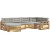 vidaXL Zunanja garnitura za sedenje 6 pcs Bela in svetlo siva, (5000281765) | Shoptok.si