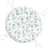  Okrugli jastuk s uzorkom lišća Ø 100 x 11 cm od tkanine Oxford - Bijela i zelena 100 x 11 cm 1 | shoptok.hr