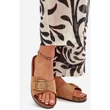 Boto Women's Sandals With Buckle On Cork Platform Camel Zavira | Shoptok.si