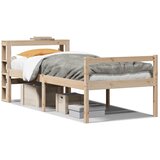 vidaXL Postelja za starejše z vzglavjem 90x200 cm trdna borovina, (21303774) | Shoptok.si