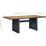  7-dijelni vrtni blagovaonski set od poliratana tamnosivi | shoptok.hr