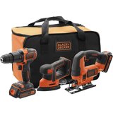 Black & Decker BCK31S1S, akumulatorska bušilica, ubodna testera i delta brusilica Cene