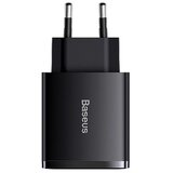 Baseus kompaktni brzi punjač , 2xUSB, USB-C, PD, 3A, 30 W, crni Cijene