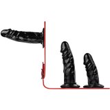 EasyToys - trostruki strap-on dildo (crni) | shoptok.hr
