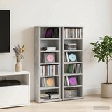 Cd ormar 2 kom. Betonska siva 60 x 17 x 92 cm Konstruirano drvo | shoptok.hr
