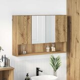 vidaXL Kupaonski ormar s ogledalom Zidne hrast artisan 80 x 17 x 55 cm Cijene