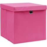  Kutije za pohranu s poklopcima 4 kom roze 32x32x32 cm tkanina | shoptok.hr