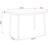  120 x 70 x 75 cm Čvrsto drvo akacije Prirodna i bijela | shoptok.hr