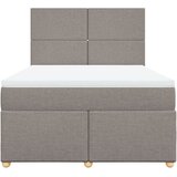  Krevet s oprugama i madracem smeđesivi 140 x 190 cm od tkanine | shoptok.hr