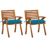 Maison Chic Vrtni jedilni stoli - Stol za vrt z blazinami 2 kosa trden akacijev les JS406, (21878477) | Shoptok.si