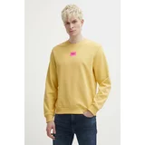 Hugo Bombažen pulover moška, rumena barva