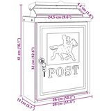  Stenska Poštna Škatla Rdeča 29 x 13 x 41 cm Lit aluminij, (5000133022) | Shoptok.si