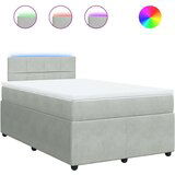 vidaXL Box spring postelja z vzmetnico svetlo siva 120x190 cm žamet | Shoptok.si