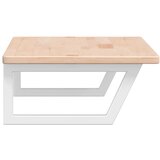  Zidna polica za umivaonik od čelika i masivne hrastovine Smeđa 100 x 50 x 2.5 cm | Shoptok.si