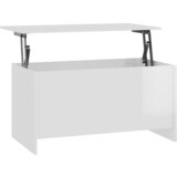 Maison Chic Klubska mizica - kavna mizica - Nizka mizica visok sijaj bela 102x55,5x52,5 cm konstr. les, (21752828) Cene