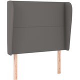  Uzglavlje s ušima sivo 93x23x118/128 cm od umjetne kože | shoptok.hr