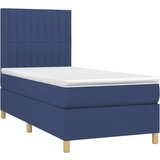  Box spring s madracem LED plavi 90x200 cm od tkanine | shoptok.hr