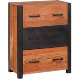 Ormarić Strani šal 3 pcs Rjava 110 x 30 x 75 cm Trden akacijev les, (5000107905) | Shoptok.si