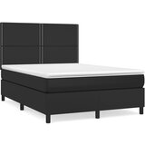Maison Chic Box spring postelja - Vzmetna postelja z vzmetnico črn 140x190 cm umetno usnje SL13208, (21902207) | Shoptok.si
