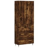 vidaXL Visoka komoda dimljen hrast 69,5x34x180 cm inženirski les, (20806293) | Shoptok.si