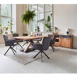 Linea Natura JEDILNA MIZA, v celoti masivno akacija črna, barve akacije | Shoptok.si