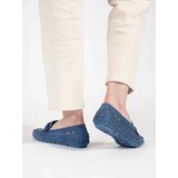 GOODIN Blue openwork women's suede loafers | shoptok.hr
