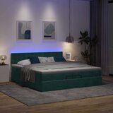  Otomanski posteljni okvir z vzmetnicami zelen 200x200cm žamet, (22053977) | Shoptok.si
