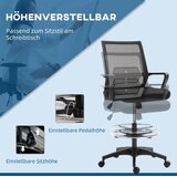  Uredska stolica podesiva visina s osloncem za noge mrežasti naslon kotačići plastika crna | shoptok.hr
