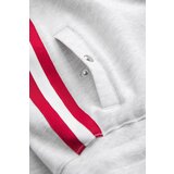 Ombre Men's sweatpants with piping and ribbing on legs - grey melange | ePonuda.com