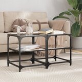 vidaXL Stolići za kavu s crnim staklenim vrhom 2 kom 40x40x45 cm čelik Cijene