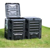 vidaXL Vrtni kompostnik črn 800 L cene