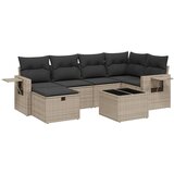 Maison Chic Seti vrtnega pohištva - Vrtna garnitura - Vrtni pohištvo set 7-delna z blazinami siv poli ratan, (21802528) | Shoptok.si