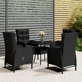  5-dijelni vrtni bistro set od poliratana crni u