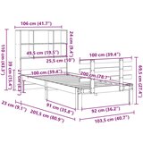 vidaXL Krevet s regalom za knjige bez madraca 100 x 200 cm od borovine | shoptok.hr