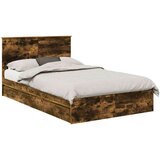  Postelja s shranjevanjem z vzglavjem Dimljeni oreh 135 x 190 cm, (5000106182) | Shoptok.si